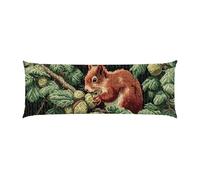 Body Pillow Cover 16x60in Long Lumbar Throw Pillow Covers Decorative Soft Bedding Pillowcase Red Squirrel Hazelnut Tree Cushion Pillow Case for Bedroom Couch Bed Living Room Home Decor Pack of 1 g-333