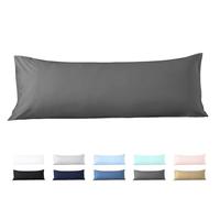 Body Pillow Cover 20x54 Body Pillow Case 100% Egyptian Cotton 600 Thread Count Soft & Skin-Friendly 1 Piece Body Pillowcase with Zipper Closure - 20x54 Inches, Dark Grey