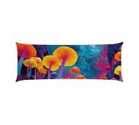 Body Pillow Cover 20x54in Magic Mushroom Long Pillowcase Protector Velvet with Zipper Decor Bedding Pillowcase Rectangle Soft Cushion Covers for Bed, Decor Pillow Case for Pregnancy/Baby w-625