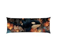 Body Pillow Cover 20x56in Long Lumbar Throw Pillow Covers Decorative Soft Bedding Pillowcase Cute Killer Whale Cushion Pillow Case for Farmhouse Bedroom Couch Bed Living Room Home Decor Pack of 1 g509