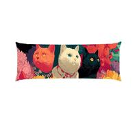 Body Pillow Cover 20x56in Long Lumbar Throw Pillow Covers Decorative Soft Bedding Pillowcase Three Cats Cushion Pillow Case for Farmhouse Bedroom Couch Sofa Bed Living Room Home Decor Pack of 1 g-721