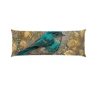 Body Pillow Cover 20x56in Plants And Birds Long Pillowcase Protector Velvet with Zipper Decor Bedding Pillowcase Rectangle Soft Cushion Covers for Bed, Decor Pillow Case for Pregnancy/Baby w-1004