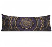 Body Pillow Cover 20x60 Inch Purple Side Sleeper Pillow Cover 50 x 150 cm, Mandala Cushion Covers Velvet Pillowcases Double-Sided Printing with Invisible Zipper for Bed Sofa Home Decor Gifts, Model151