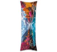 Body Pillow Cover 20x60in Pillows Case Mountains And Waters Long Pillow Cases Protector with Zipper Decorative Bedding Pillowcase Velvet Cushion Covers for Pregnancy Maternity Women Side Sleeper b-754