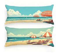 Body Pillow Cover 24x72 Inch Beach Cushion Covers Landscape Large Pillow Cases 2 pack Linen Decorative Pillows Double Sided Printing and Invisible Zipper for Room Decor Bedroom Bed Cushions, Model488