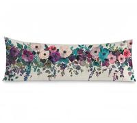 Body Pillow Cover 24x72 Inch Northern Europe Side Sleeper Pillow Cover 60 x 180 cm, Flower Cushion Covers Velvet Pillowcases Double-Sided Printing Invisible Zipper for Bed Sofa Home Decor, Model412
