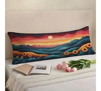 Body Pillow Cover Abstract Bolster Pillow Cases, Soft Velvet long pillows 1 pack 50 x 150 cm withInvisible Zipper Large Pillow Casesfor Maternity Support and Side Sleeper Pillowcase Landscape w-1179