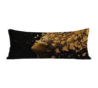 Body Pillow Cover Black Bolster Pillow Cases Velvet Super Soft, with Lnvisible Zipper Closure Decorative Pillows, Abstract Long Pillowcase for Adults Pregnancy Side sleeping, Gifts for Women BZ-480