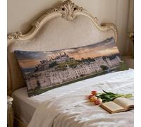 Body Pillow Cover Castle Large Pillow Cases, Soft Velvet long pillows 16 x 48in/40 x 120 cmwith Invisible Zipper Pregnancy Pillows for Maternity Support and Side Sleeper Pillowcase Sunset 0p-586