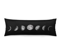 Body Pillow Cover - Cool Moon Phases Pillowcase - Bolster Pillow Cases - Body Pillowcase with Zipper Closure - Long Body Pillow Case 50 x 137cm/ 4.5ft - Pillow Cases for Body Pillows