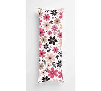 Body Pillow Cover, Flower Pink Long pillow Case with Zipper, Decorations Double Sided Print Bolster Pillow Cases for Sofa Living Room Home Decor 28x35 Inch Leaves