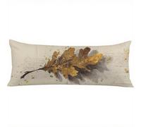 Body Pillow Cover Gold Large Pillow Cases, Soft Velvet long pillows 16 x 56in/40 x 140 cm 1 pack with Invisible Zipper Pregnancy Pillows for Maternity Support and Side Sleeper Pillowcase Leaf w-1564