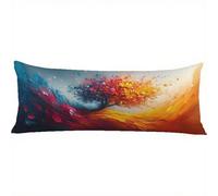 Body Pillow Cover Landscape Large Pillow Cases, Soft Velvet long pillows 24 x 72in/60 x 180 cm with Invisible Zipper Cushion Covers for Maternity Support and Side Sleeper Pillowcase Orange w-1390