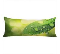 Body Pillow Cover Leaf Large Pillow Cases, Soft Velvet long pillows 16 x 56in/40 x 140 cm 1 pack with Invisible Zipper Pregnancy Pillows for Maternity Support and Side Sleeper Pillowcase Green w-1306