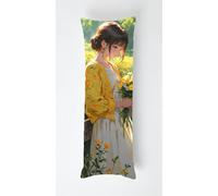 Body Pillow Cover, Shy Girl Long pillow Case with Zipper, Decorations Double Sided Print Bolster Pillow Cases for Sofa Living Room Home Decor 16x47 Inch Grasslands