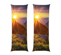Body Pillow Cover Soft Breathable Microfiber Long Pillowcase, Rocky Mountain Sunset Sunshine for Sleeping Bed 20x54 Inches