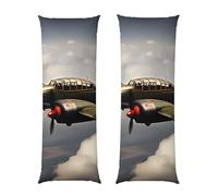 Body Pillow Cover Soft Breathable Microfiber Long Pillowcase, World War 2 Aircraft Airplane for Sleeping Bed 20x54 Inches