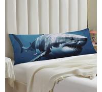Body Pillow Cover Ultra Soft Body Pillow Case Great White Shark Long Pillow Cases with Zipper Closure Cooling Body Pillowcase Decorative Bedding Pillowcases Pillow Sham 18.9 X 53.1 Inches