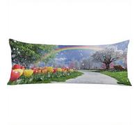 Body Pillow Cover Winter Large Pillow Cases, Soft Velvet long pillows 16 x 56in/40 x 140 cm with Invisible Zipper Cushion Covers for Maternity Support and Side Sleeper Pillowcase Landscape w-1330