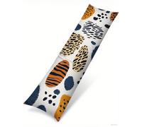 Body Pillow Leopard Print Bolster Pillow Case,Double-Sided Printing Velvet Long Pillows,1 pack 50 x 135 cm Long Bolster Pillows with Zipper Maternity Support Side Sleeper Pillowcase (Abstract) B1-1127