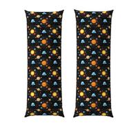 Body Pillowcase 20x60 Solar System Galaxy Space Planet Black, Soft Velvet Pillow Cover with Hidden Zipper, Wrinkle Resistant Cushion Case for Bedroom Home Sleeping