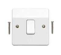 Body-Plus 1 Gang 2 Way Light Switch - White Electrical Curved Edge Light Switches with Screws - 250 V A.C, 10AX Single Wall Switch for Home, Office, Industries, Sheds, garages etc (1)