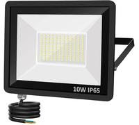 Body-Plus 10W Security Light - Non Sensor Dual Voltage Flood Lights Outdoor - Waterproof Outdoor Security Lighting for Backyard, Garages, Entryways, Porch, etc. (10, Watts)
