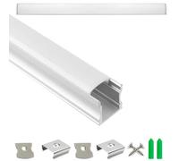 Body-Plus 1M Deep U-Shape LED Aluminum Profile for LED Strips - Aluminum Channel and LED Diffusers with End Caps and Mounting Clips for Cabinet, Shelf, Ceiling, and Indoor Lighting