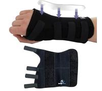 Body-Plus Adjustable Wrist Support Brace Splint - Perfect and Ideal for Carpal Tunnel, Sprains, Sports Use & Tendonitis - Small Size (Left Hand) in Black
