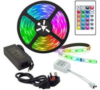 Body-Plus RGBIC LED Strip Lights 5M - Long-Lasting Safe RGB Color Changing Strip Light with Remote (12V-24W) - Plug in LED Lights for Bedroom, TV, Gaming Room & Home Decor