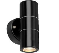 Body-Plus Up Down Outdoor Wall Lights, GU10 Fittings Up Down Lights Stainless Steel Outside Lights Mains Powered - Exterior Wall Light for Terrace, Balcony, Garage - Black