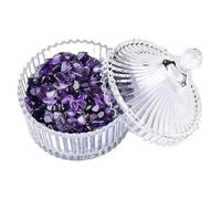 Body Powder Container, Body Powder Puff And Container, Extra Large Clear Crystal, Exquisite Elegant Glass Dish, Puff Not Including