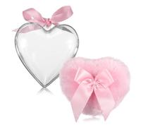 Body Powder Puff and Container, Heart Dusting Powder Container with Soft Reusable Puffs for Women, Pink Body Puff for Wet and Dry Makeup