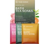 Body Restore Bath Tea Soaks Gift Set - Spa Gifts for Women, Mom, Wife & Self Care Lovers - Relaxing Botanical Bath Sachets for Stress Relief & Hydrated Skin - Essential Mix (3 Pack)