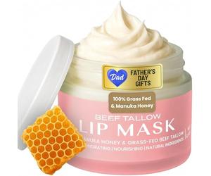Body Restore Grass Fed Beef Tallow Lip Mask, Manuka Honey - Christmas Stocking Stuffers, White Elephant, Hydrating Moisture, Travel Essentials, Self Care, Birthday Gifts for Women, Men - Unscented