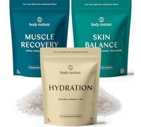 Body Restore Magnesium Bath Salts Variety Pack - Giftable Therapeutic Mineral Bath Soak Collection with Hydration, Skin Balance & Muscle Recovery for Relaxation & Self Care - 3 Pack