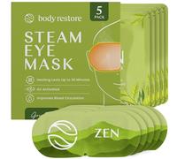 Body Restore Self Heated Steam Eye Mask 5 Pack - Easter Basket Stuffers, Relaxation Gifts for Her and Him, Best Friend, Stye Eye Treatment, Disposable Heating Pad, Travel Essentials - Green Tea