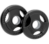 Body Revolution 2 x 1.25kg Olympic Tri-Grip Rubber Weight Black Plates
