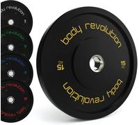 Body Revolution 2 x 15kg Black Olympic Bumper Plates