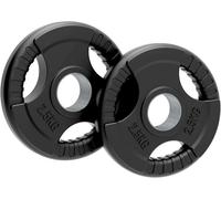 Body Revolution 2 x 2.5kg Olympic Tri-Grip Rubber Weight Black Plates