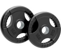 Body Revolution 2 x 5kg Olympic Tri-Grip Rubber Weight Black Plates