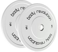 Body Revolution 2 x 5Kg White Olympic Bumper Plates