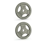 Body Revolution Cast Iron Weight Plates 1" Standard Tri Grip Pairs 2 X 2.5Kg, Grey