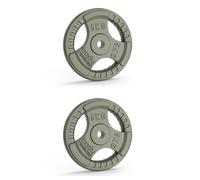 Cast Iron Weight Plates 1" Standard Tri Grip Pairs 5kg PAIR Grey