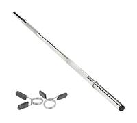 Body Revolution Barbell Bar - 1.2m Weight Lifting Bar for 1 Inch Standard Weights Plates - Barbell for Bench Press, Curls, Deadlift and Powerlifting Spinlock or Spring Collar (1.2m Spring Collar)