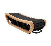 Curved Treadmill Walking Pad Incline Under Desk Handle Free Manual Self Powered Running Machine Adjustable Resistance Gear Silent Compact Portable Wheels Fully Assembled Home Office Light Oak