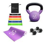 Body Revolution Dumbbells + Kettlebell + Mat + Resistance Bands - (5Kg Dumbbell 8Kg Kettlebell Mat Resistance Bands)