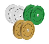 BODY REVOLUTION Olympic Weight Plates for 2" Barbells - Solid Colour Rubber Bumper Plates, Home Gym Equipment for Strength Training Workouts