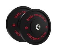 Body Revolution Olympic Bumper Plates Black 25 Kg Pair, Black