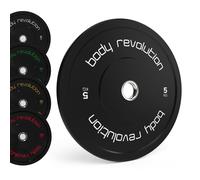 Body Revolution Olympic Bumper Plates - 5kg Weight Plates Set - Rubber Coated 25mm / 2 Inch Olympic Weight Plates Pairs for Barbell Weights - Strength Training and Body Building Equipment
